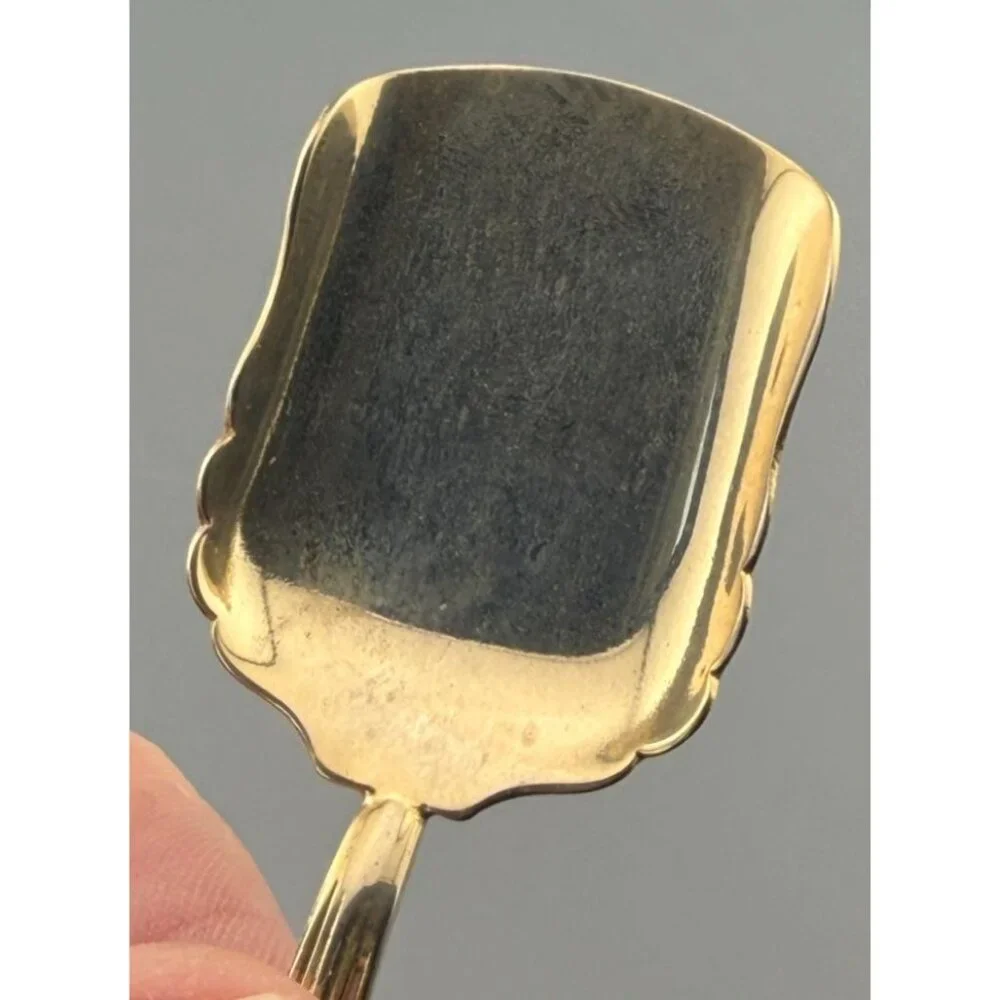 Vintage Napier Jam Spoon Jadeite Handle Gilt Metal McClurg's Jeweler Box